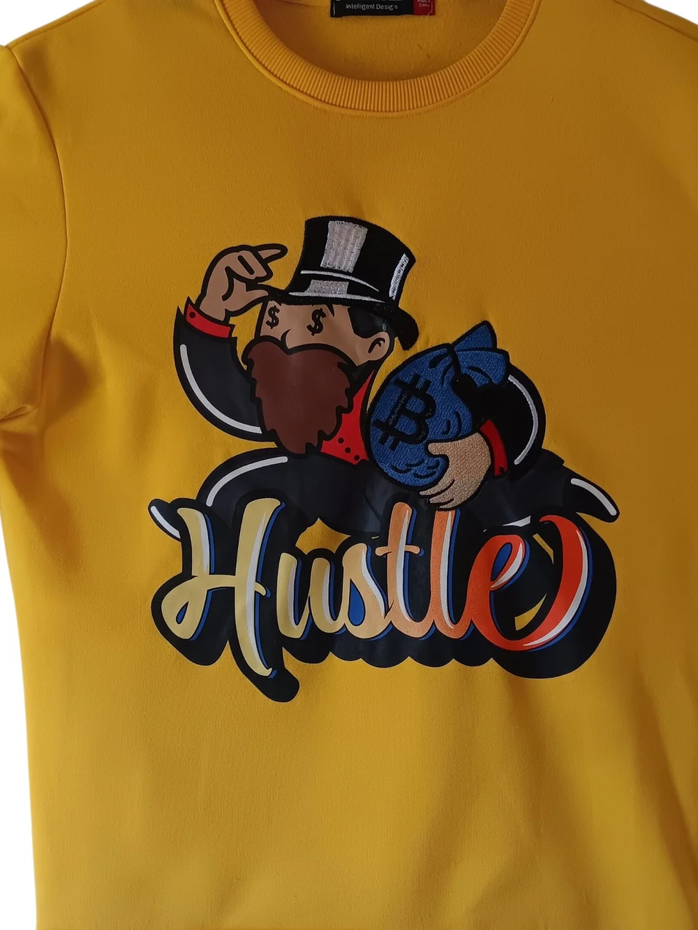Track 23 Hustle men's yellow long-sleeve sweatshirt size M